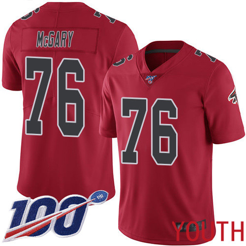 Atlanta Falcons Limited Red Youth Kaleb McGary Jersey NFL Football 76 100th Season Rush Vapor Untouchable